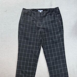 New York & Company Black and White Dress Pants with Windowpane Check